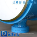 Didtek Butt Welded End WCB One Piece Shaft Worm Gear Operate Butterfly Valve